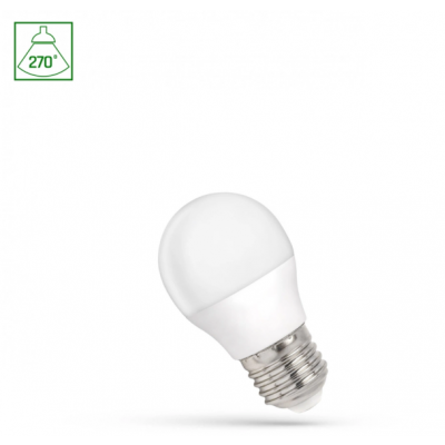 Żarówka LED KULKA E27 230V 1W zimna biel SPECTRUM (WOJ+14450_1W)